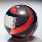 Infinity Red & Black Glass Weight